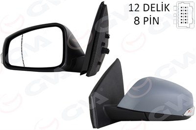 ELEKTRİKLİ ISITMALI SİNYALLİ KATLANIR ASTARLI KONVEKS SAĞ R MEGANE FLUENCE 08-
