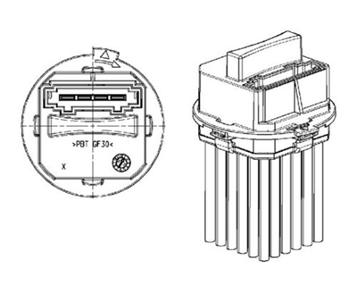 FAN AYAR REGULATÖRÜ 12V CITROEN C3 II 1.1 I 09-13, 1.4 09-16, 1.4 VTI 09=>, 1.4-1.6 HDI 09=>, C4 I 1.4-1.6 16V 04-11, 2.0 16V 04-11, C5 III 1.8-2.0 16V 08=>, 3.0 V6 08=>, 1.6 HDI 08=>, DS3 1.6 THP 10-15, 1.6 RACING 11-15, 1.6 HDI 09-15 