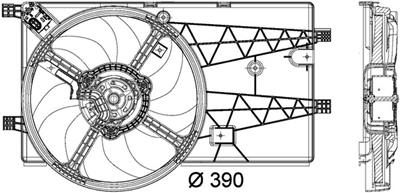 FAN MOTORU AC FIAT FIORINO 1.3 D MULTIJET 07=>, CITROEN NEMO 1.4 HDI 09=>, PEUGEOT BIPPER 1.3 HDI 10=>, 1.4 HDI 08=> 