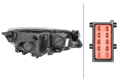 FAR+SİNYAL SOL ELEKTRİKLİ SİYAH H7+H7 OPEL ASTRA J