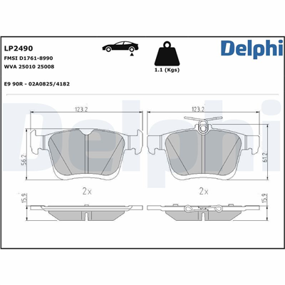 FREN BALATASI ARKA AUDI A3 1.2 TFSI 13-16, A3 1.4 TFSI / 1.8 TFSI 12-16, A3 2.0 TDI 13-16, VW GOLF VII 1.0 TSI 17 =>, GOLF VII 1.0 TSI 15 =>, GOLF VII 1.2 TSI 12 =>, GOLF VII 1.5 TSI 17 =>, GOLF VII 1.6 TDI 13 =>, GOLF VII VARIANT 1.2 TSI / 1.6 TDI 1