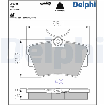 FREN BALATASI ARKA FIAT TALENTO 1.6 16 =>, NISSAN NV300 1.6 16 =>, OPEL VIVARO 1.9 / 2.0 / 2.5 03 => RENAULT TRAFIC II 1.9 / 2.0 / 2.5 03 =>, VW TRANSPORTER 2.0 / 2.5 / 2.8 90-03 