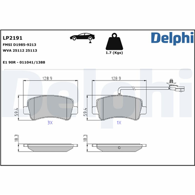 FREN BALATASI ARKA FİŞLİ NISSAN NV400 (X62) 11-16, OPEL MOVANO B 2.3 10 =>, RENAULT MASTER III 2.3 10 => 