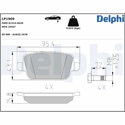 FREN BALATASI ARKA FORD FOCUS II 2.5 05-12, MONDEO IV 1.6 / 2.0 / 2.3 / 2.5 07-15, MONDEO IV TURNIER 1.6 / 2.0 09-15, VOLVO S80 II 2.0 / 2.5 08-12, V70 III 1.6 / 2.5 / 3.2 07-10, LAND ROVER FREELANDER 2.0 / 3.2 06-14 