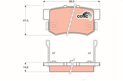 FREN BALATASI ARKA HONDA CIVIC IV AERODECK 2.0 İ 16V 93-93, 2.2 İ 16V 91-93, PRELUDE IV 2.0 İ 16V 92-96, 2.2 İ 16V VTEC 93-96 