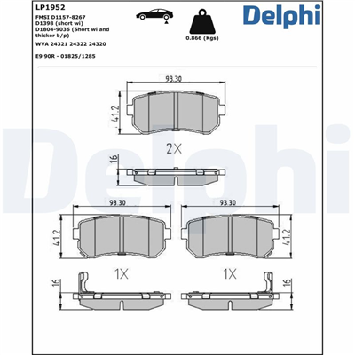 FREN BALATASI ARKA HYUNDAI ACCENT III 1.4 / 1.5 / 1.6 05-10, KIA CEED 1.4 / 1.6 / 2.0 06-12 
