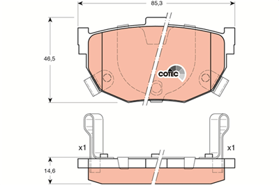 FREN BALATASI ARKA HYUNDAI ELANTRA 1.6-1.8-2.0 00-06, 2.0 CRDİ 01-06 