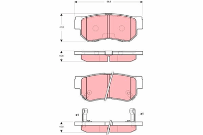 FREN BALATASI ARKA HYUNDAI SANTA FE I 2.0 CRDİ 01-06, 2.0 CRDİ 4X4 01-06, 2.0 01-06, 2.4 16V 01-06, 2.4 16V 4X4 01-06, 2.7 V6 4X4 01-06 