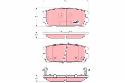 FREN BALATASI ARKA HYUNDAI TERRACAN 3.5 İ V6 4WD 01-06, 2.5 TD 01-06, 2.9 CRDİ 01-03, 2.9 CRDİ 4WD 01-06 