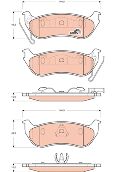 FREN BALATASI ARKA JEEP CHEROKEE 2.4 LAREDO 01-04, 2.4 4X4 01-08, 2.5 CRD 4X4 01-08, 2.8 CRD 4X4 02-08 