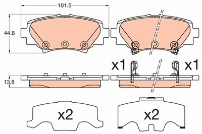FREN BALATASI ARKA MAZDA 3 1.5-2.0 13=>, 1.5 D 16=>, 2.2 D 13=> 