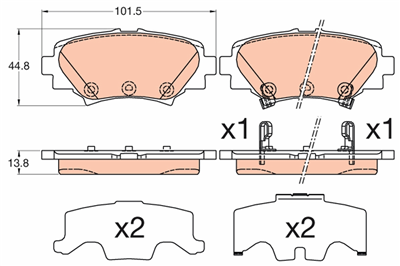 FREN BALATASI ARKA MAZDA 3 1.5-2.0 13=>, 1.5 D 16=>, 2.2 D 13=> 