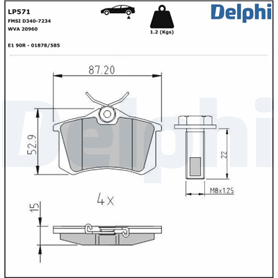 FREN BALATASI ARKA MEGANE II-LAGUNA-GOLF III-IV-PASSAT III-POLO-C3-C4-P307-AUDI A3-A4 