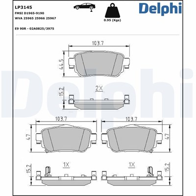 FREN BALATASI ARKA NISSAN QASHQAI 1.2/1.3/1.5/1.6 13 =>, RENAULT KADJAR 1.2/1.3/1.5 15 => 