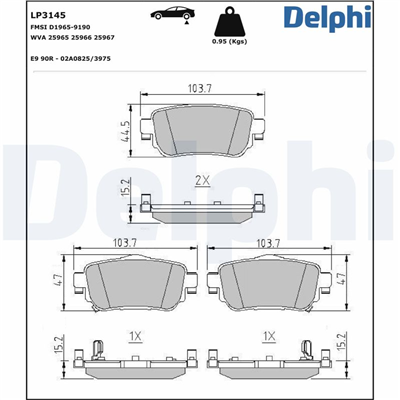 FREN BALATASI ARKA NISSAN QASHQAI 1.2/1.3/1.5/1.6 13 =>, RENAULT KADJAR 1.2/1.3/1.5 15 => 