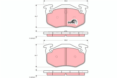 FREN BALATASI ARKA RENAULT CLIO I 1.2 90-98, 1.4 91-98, 1.7 91-93, 1.8 90-98, 1.9 D 91-98 