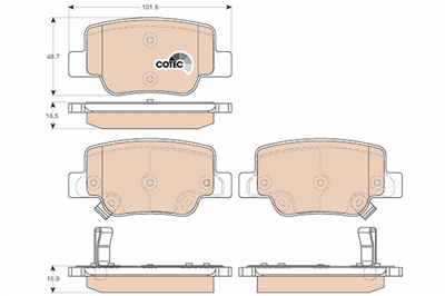 FREN BALATASI ARKA TOYOTA VERSO 1.6-1.8 09-18, 1.6 D4-D 13-18, 2.0 D-4D 09-18, 2.2 D-4D 09-18, 2.2 D-CAT 09-18 
