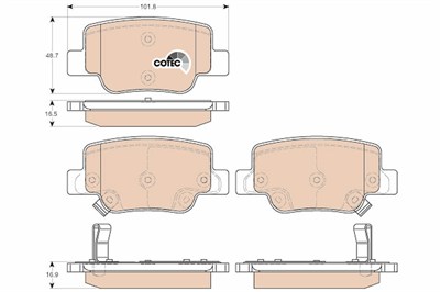 FREN BALATASI ARKA TOYOTA VERSO 1.6-1.8 09-18, 1.6 D4-D 13-18, 2.0 D-4D 09-18, 2.2 D-4D 09-18, 2.2 D-CAT 09-18 