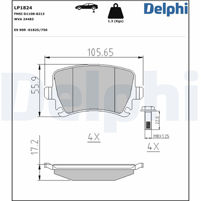 FREN BALATASI ARKA VOLKSWAGEN CADDY III SW 1.4 04-10, 1.6 04-15 2.0 ECOFUEL 06-15, 1.6 TDİ 10-15, 1.9 TDİ 04-10, 1.9 TDİ 4MOTİON 08-10, 2.0 SDİ 04-10, 2.0 TDİ 07-10, GOLF V 1.4 FSİ 03-08, 2.0 FSİ 04-08, 2.0 GTİ 04-09, 1.9 TDİ 03-08, 2.0 TDİ 05-08, PA