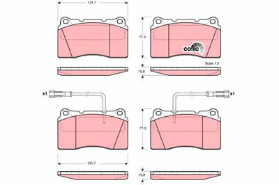 FREN BALATASI ÖN ALFA ROMEO 166 2.0 V6 98-00, 2.5 V6 24V 98-06, 3.0 V6 24V 98-06, 2.4 JTD 03-07 