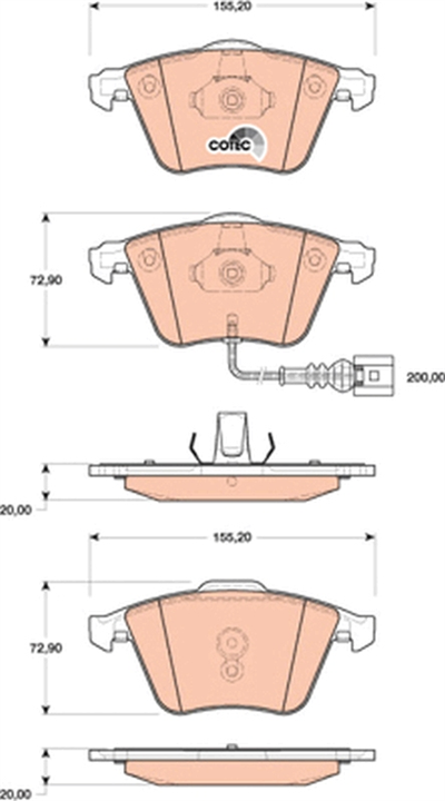 FREN BALATASI ÖN AUDI TT 1.8 TFSİ 08-14, 2.0 TFSİ 06-10 