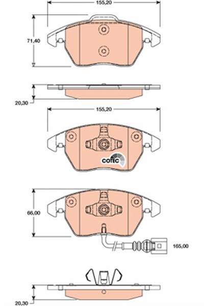 FREN BALATASI ÖN AUDI TT 1.8 TFSİ 08-14, 2.0 TFSİ 06-14 