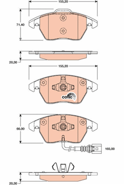 FREN BALATASI ÖN AUDI TT 1.8 TFSİ 08-14, 2.0 TFSİ 06-14 