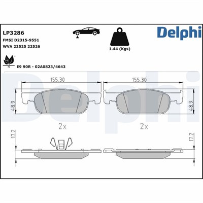 FREN BALATASI ÖN BÜYÜK TİP 17x155x49 RENAULT CLIO IV 1.5 DCI K9K/1.2 16V D4F/0.9 TCE H4B 12 =>, DACIA SANDERO II 1.5 DCI K9K/0.9 TCE H4B 12 =>, SANDERO II 1.0 SCE B4D 16 =>, LOGAN II 1.5 DCI K9K 12 => 
