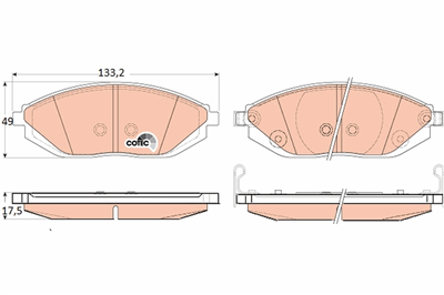 FREN BALATASI ÖN CHEVROLET SPARK 1.0-1.2 10=>, 1.0-1.2 LPG 10=> 