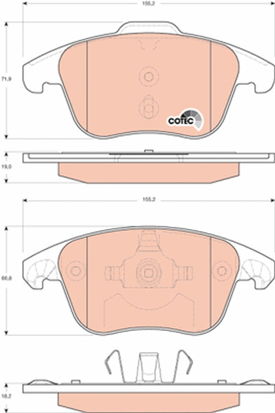 FREN BALATASI ÖN CITROEN C4 II 1.6 THP 09-16, 2.0 HDİ /BLUEHDİ 09=>, PEUGEOT 3008 MPV 2.0 HDİ HYBRİD4 11-16 