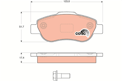 FREN BALATASI ÖN FIAT PANDA 1.2 4X4 04=>, 1.3 D MULTİJET 03=>, 1.3 D MULTİJET 4X4 04-06 