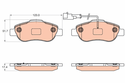 FREN BALATASI ÖN FIAT PANDA 1.3 D MULTİJET 06-13, 1.3 JTD MULTİJET 4X4 10-13, 1.2 12=>, 1.2 LPG 12=> 