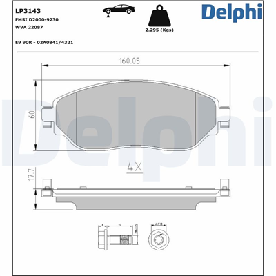 FREN BALATASI ÖN FIAT TALENTO 1.6 16 =>, NISSAN NV300 1.6 16 =>, OPEL VIVARO 1.9/2.0/2.5 03 => RENAULT TRAFIC II 1.9/2.0/2.5 03 =>, VW TRANSPORTER 2.0/2.5/2.8 90-03 
