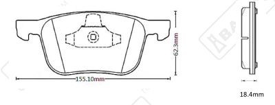 FREN BALATASI ÖN FORD C-MAX 1.6 / 1.6 TDCI / 1.8 TDCI / 1.8 / 2.0 / 2.0 TDCI 07-10, FOCUS II 1.6 TI / 1.8 / 2.0 / 1.6 TDCI 03-07, VOLVO C30 1.6 / 1.8 / 2.0 / 2.4 I / T5 / 1.6 D 06-12 