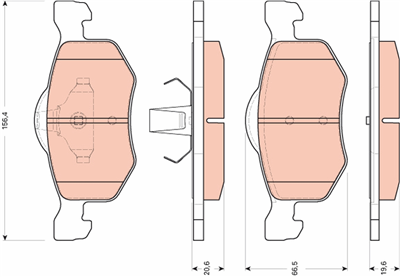 FREN BALATASI ÖN FORD MAVERICK 2.0 16V FWD 01=>, 2.0 16V 01=>, 3.0 V6 24 FWD 01=>, 3.0 V6 24V01=>