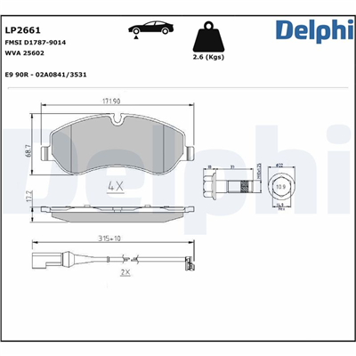 FREN BALATASI ÖN FORD TRANSIT 2.2 TDCİ 13=>, 2.2 TDCİ RWD 13=>, TRANSIT CUSTOM 2.2 TDCİ 12=> 