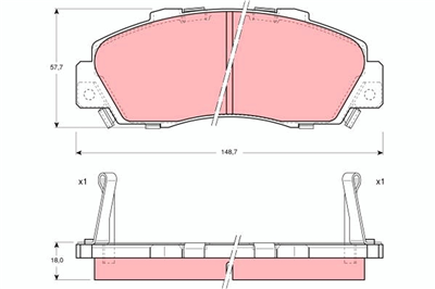FREN BALATASI ÖN HONDA ACCORD V 1.9 İ 96-98, 2.2 İ VTEC 96-98 