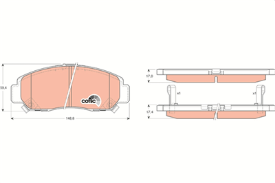 FREN BALATASI ÖN HONDA CIVIC VII HB 1.4 İS 01-05, 1.6 İ 01-05, 2.0 İ SPORT 01-05 