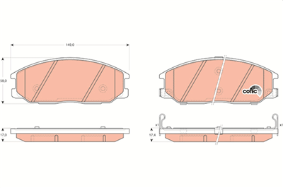 FREN BALATASI ÖN HYUNDAI SANTA FE I 2.0 CRDİ 01-06, 2.0 CRDİ 4X4 01-06, 2.0 01-06, 2.4 16V 01-06, 2.4 16V 4X4 01-06, 2.7 V6 4X4 01-06 