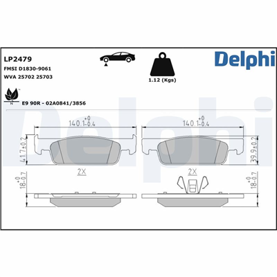 FREN BALATASI ÖN KÜÇÜK TİP [ RENAULT CLIO IV 1.2 16V/1.5 DCI 12 =>, SYMBOL III 1.5 DCI 13 =>, SYMBOL II 1.5 DCI 09 =>, DACIA SANDERO II 1.2/1.5 DCI 12 =>, LOGAN II 1.5 DCI 12 => ] 