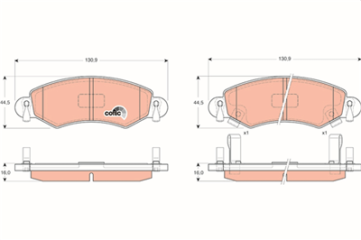 FREN BALATASI ÖN OPEL AGILA 1.0 03-07, 1.2 16V 00-07, 1.2 16V TWİNPORT 04-07, 1.3 CDTİ 03-07 