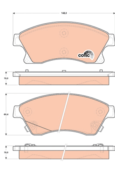 FREN BALATASI ÖN OPEL ASTRA J 1.4 09-15, 1.4 T 09-15, 1.6 09-15, 1.3 CDTİ 09-15, 1.6 CDTİ 13-15, 1.7 CDTİ 11-15, 2.0 CDTİ 11-15, CHEVROLET AVEO HB 1.2-1.4-1.6 11=>, 1.3 D 11=> 