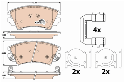 FREN BALATASI ÖN OPEL INSIGNIA A 1.4 11-17, 1.6-1.8 08-17, 1.6-2.0 T 08-17, 2.0 T 4X4 08-17, 2.8 V6 T 4X4 08-17, 1.6 CDTİ 15-17, 2.0 CDTİ 08-17, 2.0 CDTİ 4X4 14-17, ASTRA J 1.6 SİDİ 12-15, 1.6 CDTİ 13-15 