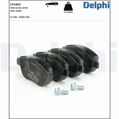 FREN BALATASI ÖN PEUGEOT 307 1.6HDI 08=>, CITROEN C4 1.6HDI 08=> 