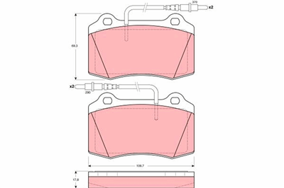 FREN BALATASI ÖN PEUGEOT 406 COUPE 3.0 V6 24V 97-04, 3.0 V6 00-04, 2.2 HDİ 00-04 