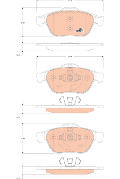 FREN BALATASI ÖN RENAULT GRAND SCENIC II 1.6 04-06, 2.0 04-09, 1.5-1.9 DCİ 04-09, 2.0 DCİ 05-08 