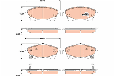 FREN BALATASI ÖN TOYOTA AVENSIS SEDAN 1.6-1.8-2.0 08-18, 1.6 D-4D 15-18, 2.0 D-4D 08-18, VERSO 1.6-1.8 09-18, 1.6 D4-D 13-18, 2.0 D4-D 09-18 