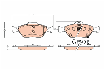 FREN BALATASI ÖN TOYOTA YARIS 1.4 D-4D 05-12, 1.0 10=>, 1.3 11=>, 1.4 D 11=> 