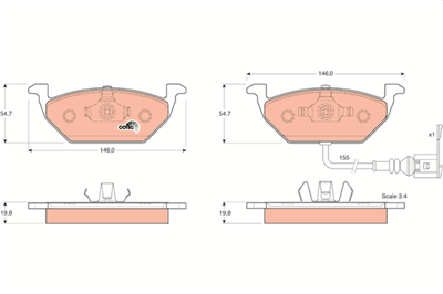FREN BALATASI ÖN VOLKSWAGEN GOLF IV 1.4 16V 97-04, 1.6 97-05, 1.6 16V 00-05, 1.8 97-05, 2.0 98-04, 1.9 TDİ 97-04, GOLF V 1.4 16V 03-08, 1.6 04-08, 1.9 DTİ 03-08, JETTA III 1.4 TSİ 08-10, 1.6 04-10, 1.6 TDİ 05-10, POLO 1.2-1.4 02-09, 1.2-1.4 16V 01-09