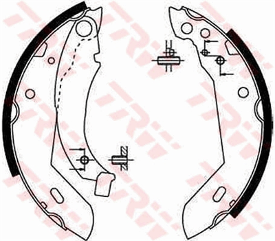 FREN BALATASI PABUÇLU ARKA PEUGEOT 205 I 1.6 GTİ 83-87, 205 II 1.4 87-89, 1.6 87-98, 1.6 GTİ 87-89, 1.9 GTİ 87-98, 309 I 1.1-1.3 85-89, 1.4 88-89, 1.9 D 85-89, 309 II 1.4-1.6-1.9 89-93, 1.8-1.9 D 89-93 